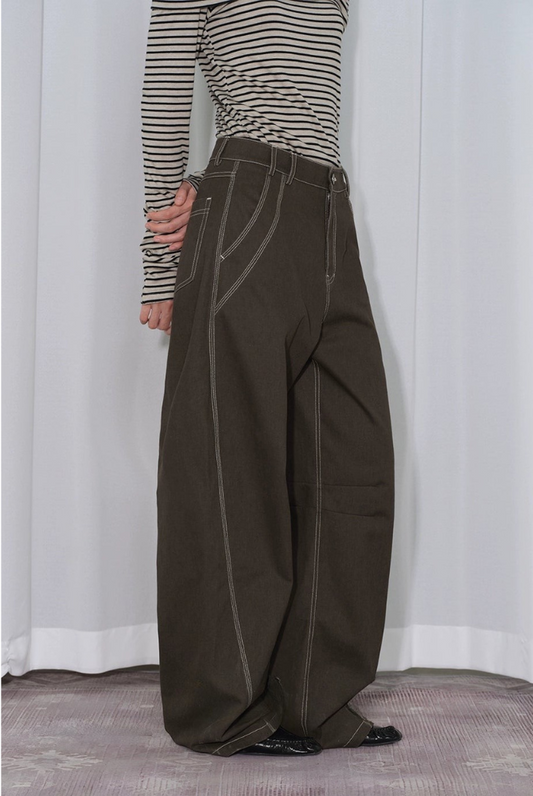 3D 開叉針彎刀香蕉牛仔褲 B4310