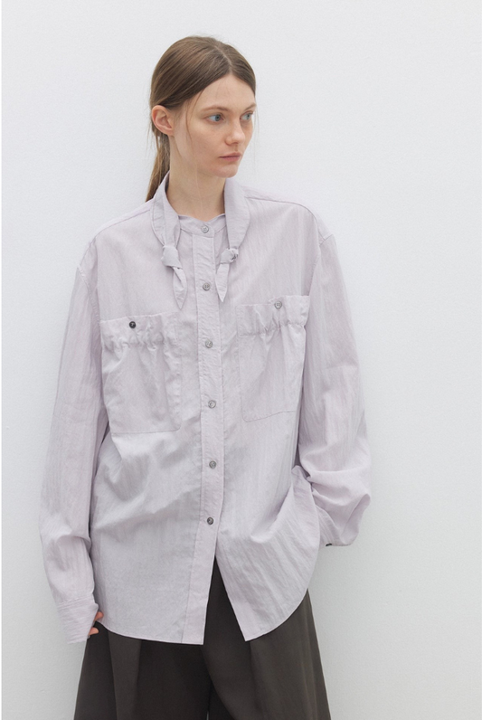 天絲尼龍領結襯衫外套 B4311