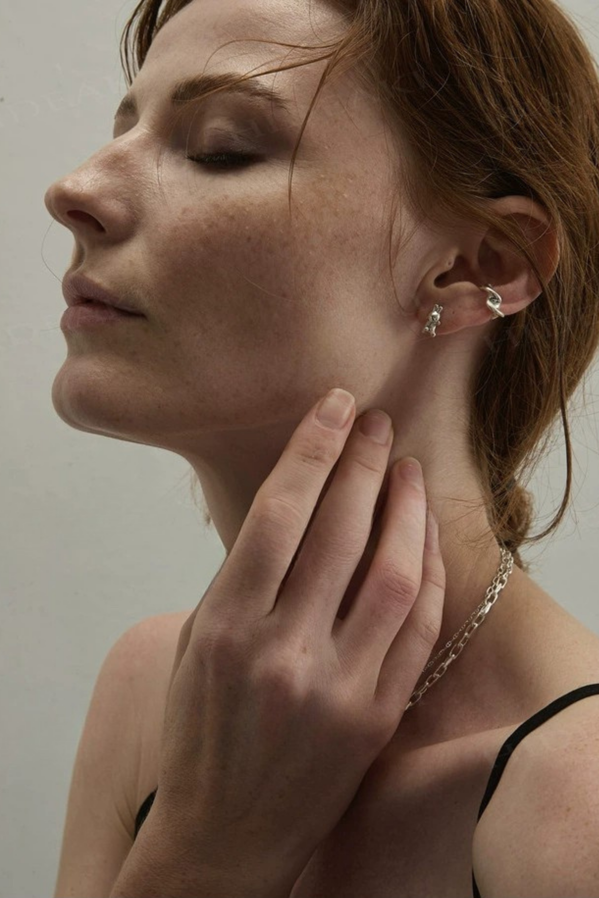 S925 Asymmetrical Rabbit Earrings and Ear Cuffs B4497
