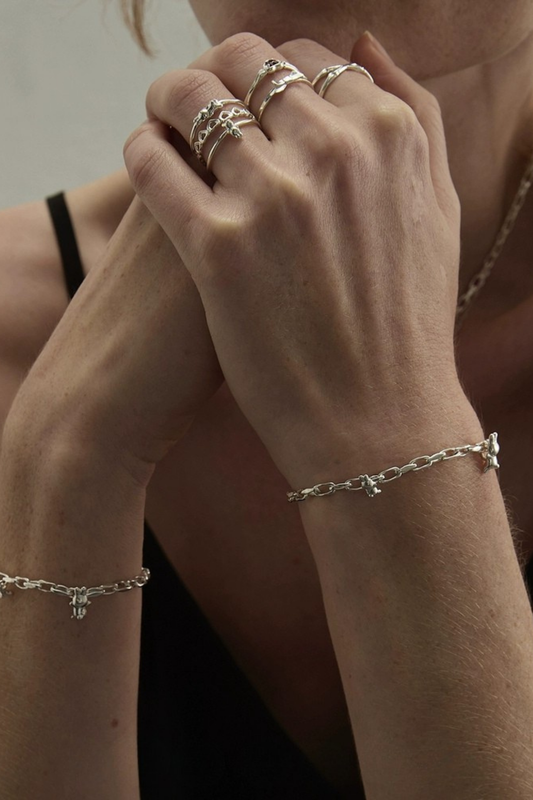 S925ユニークラビットリング・ラビットブレスレット B4498