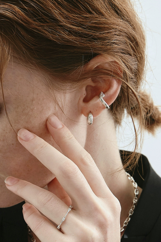 S925シンプルピアス・イヤーカフ B4499