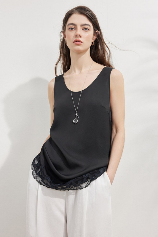 アセテートUネックタンクトップ B4753