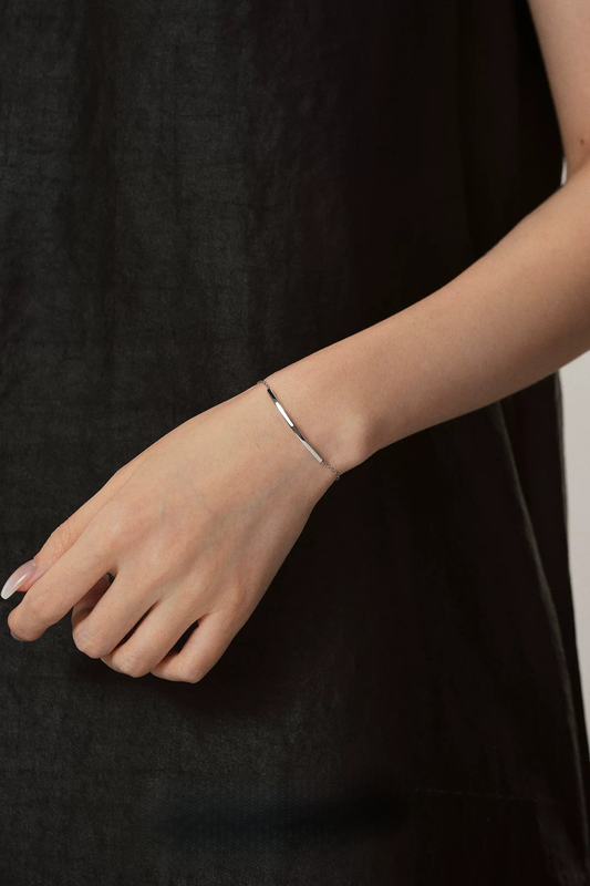 S925ミニマルスマイルブレスレット B4273