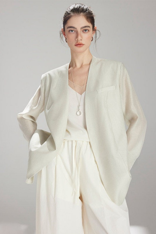 ノーカラーグリーンライトジャケット B4745