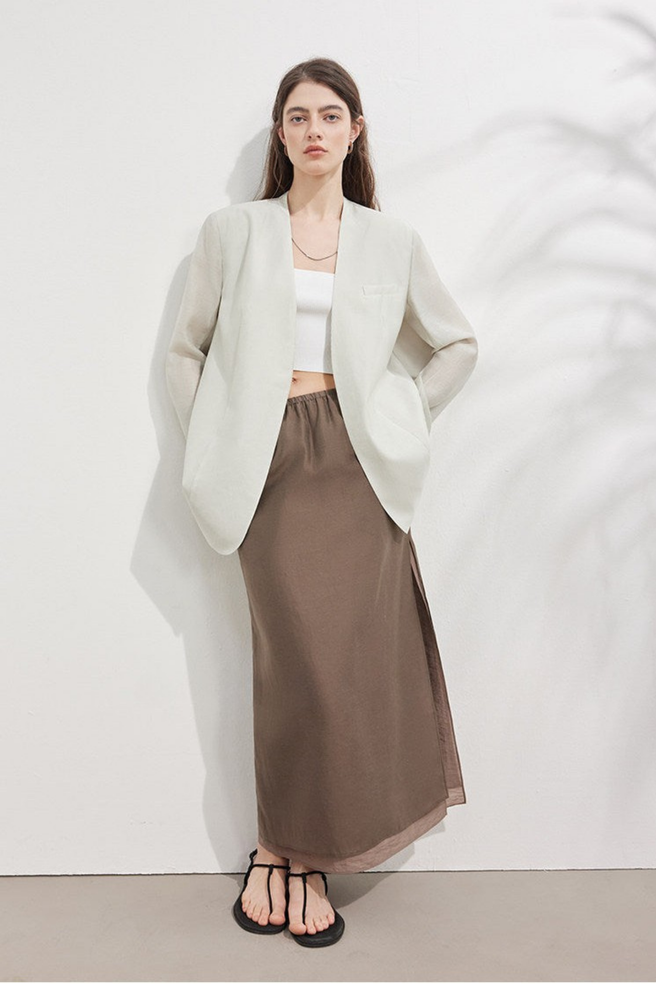 ノーカラーグリーンライトジャケット B4745