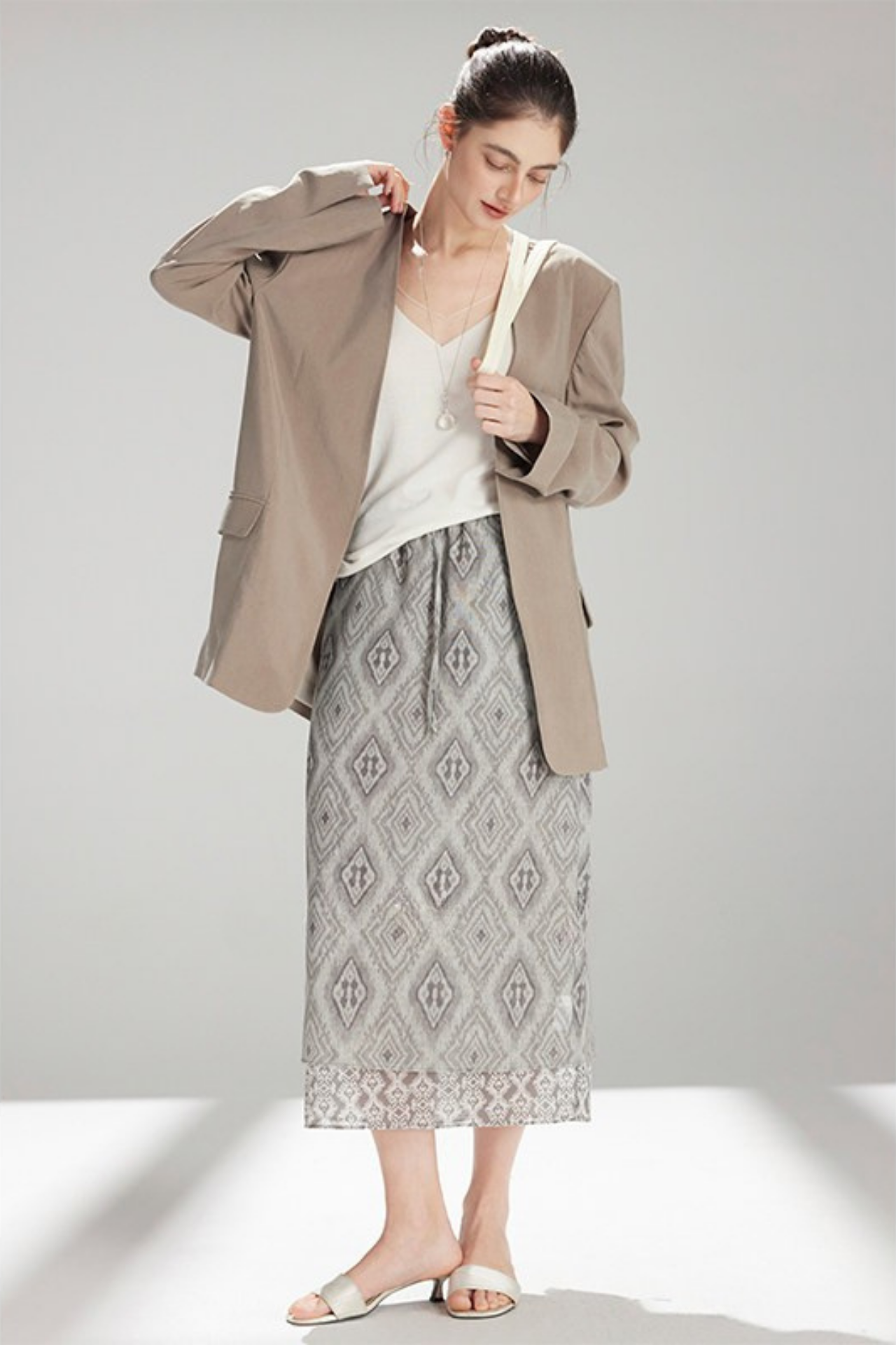 グレープリントレイヤードスカート B4746