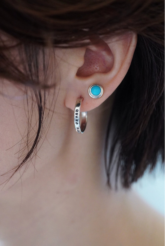 S925ターコイズピアス・レターピアス・イヤーカフ B4229