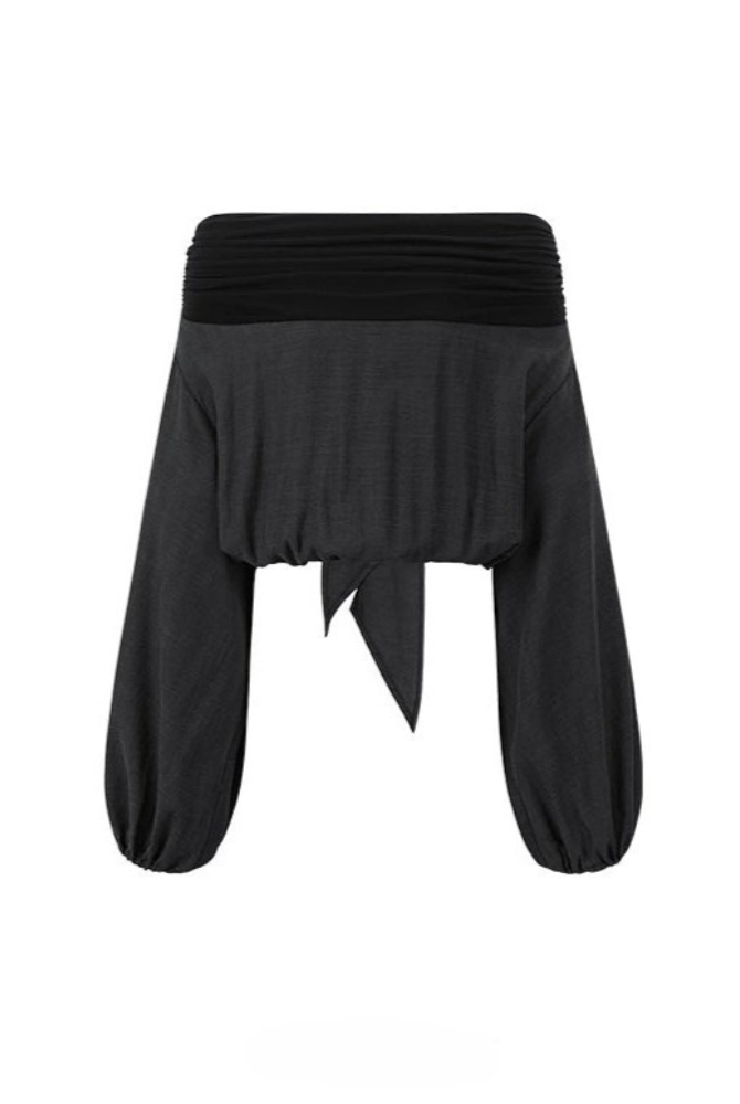 One-line color long-sleeved shirt B4252