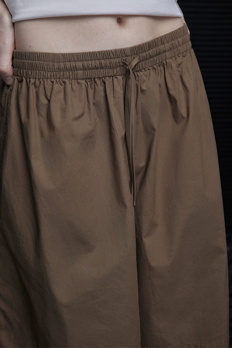 コーヒーカラールーズコットンハーフパンツ B3871