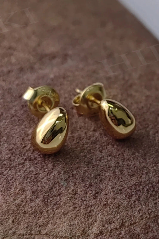 S925 Minimalist Water Drop Egg Earrings B3288