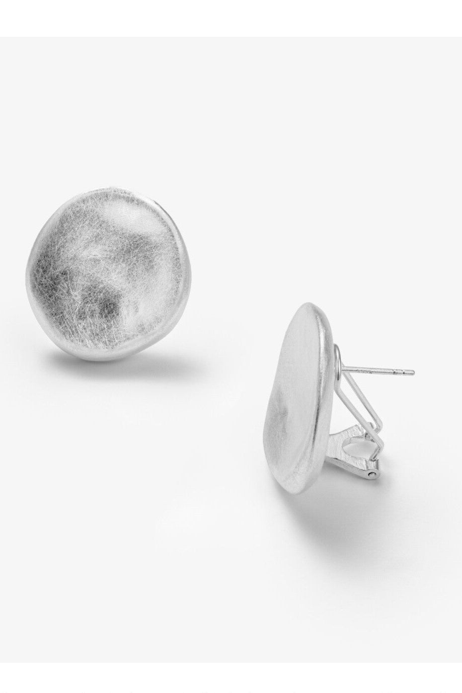Large Brushed Metal Stud Earrings B5053