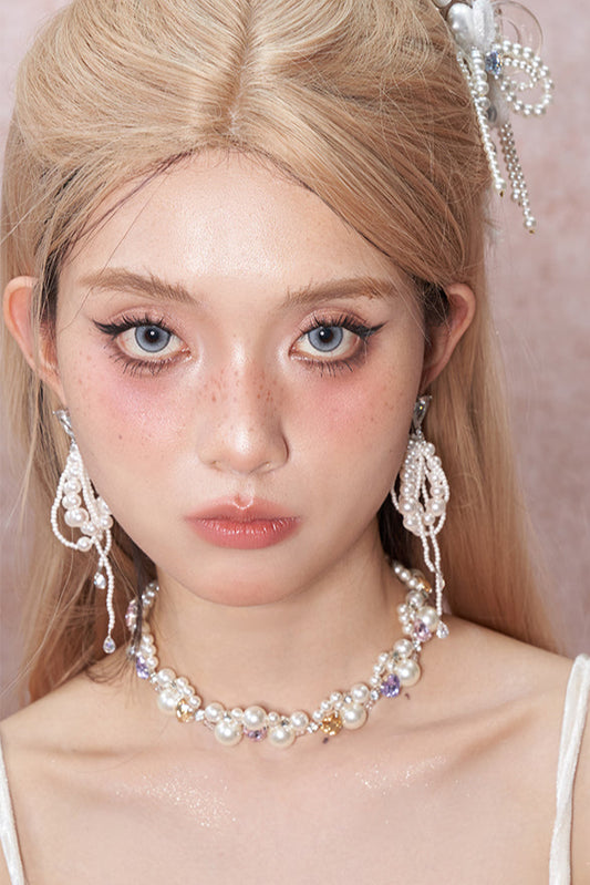 ヴィンテージマカロンラブパールチョーカーネックレス B3761