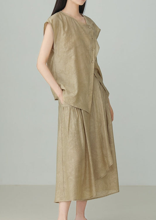 テンセルリネンジャガードスカート B3125