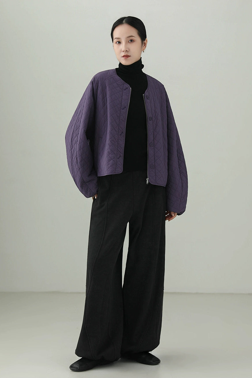 ウールキルティングショートコート B4532