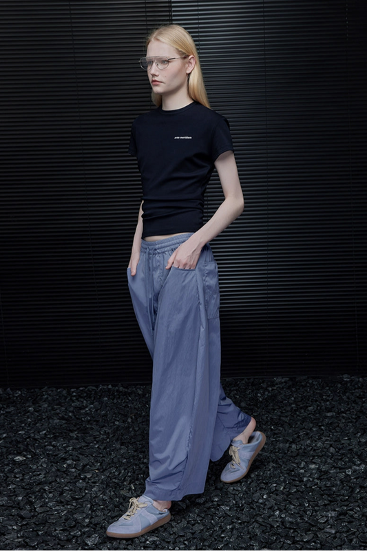Blue Straight Wide Lazy Style Pants B3945