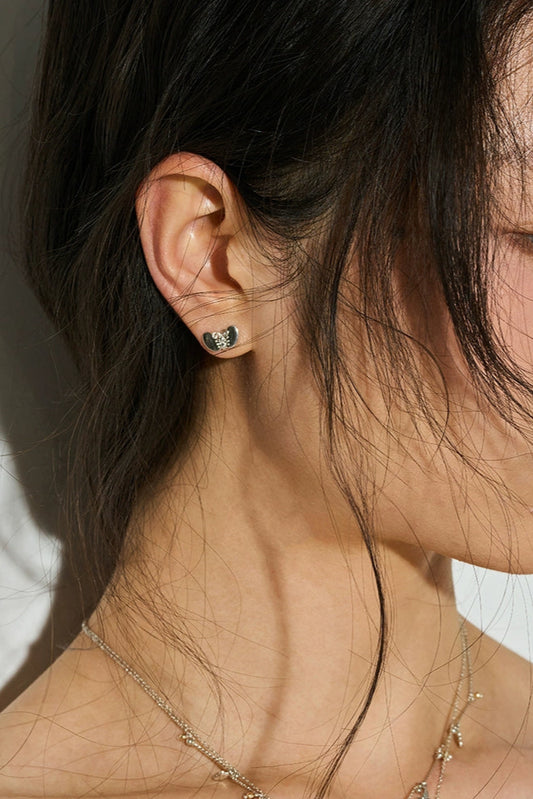 S925銀翼蝴蝶耳環(單一)B4076