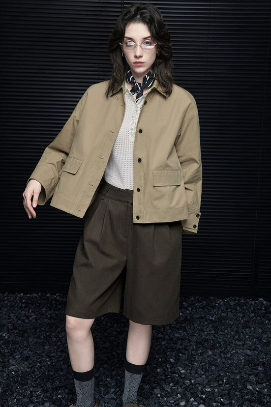 カーキショートワークジャケット B3704
