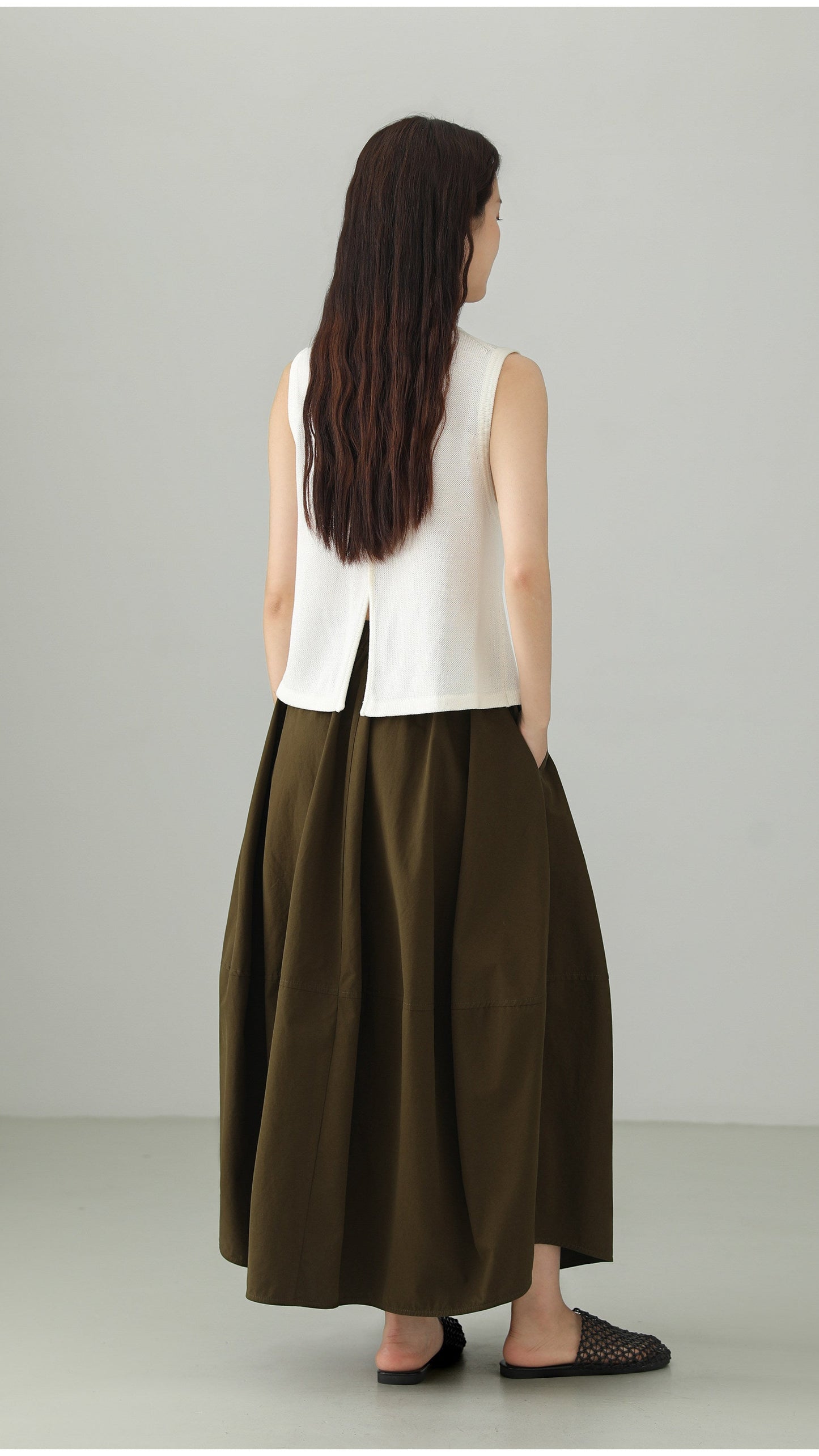 Washed Cotton Art Balloon Skirt B4786