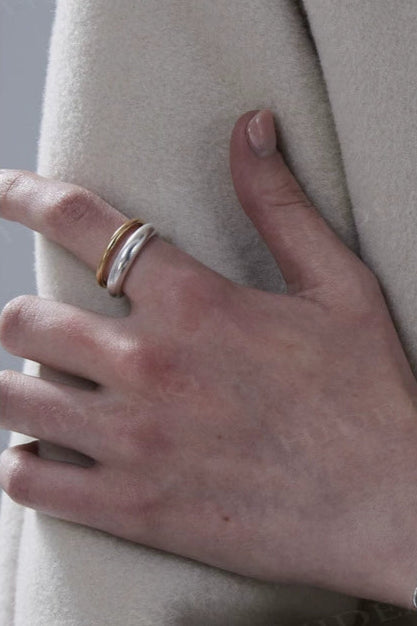 S925ミニマリストダブルリング・OTバックルブレスレット B3957