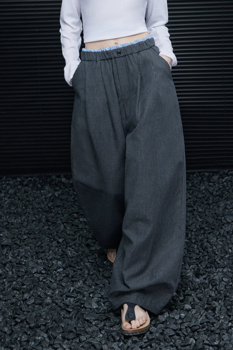 チェックレイジーハンサムワイドパンツ B4363