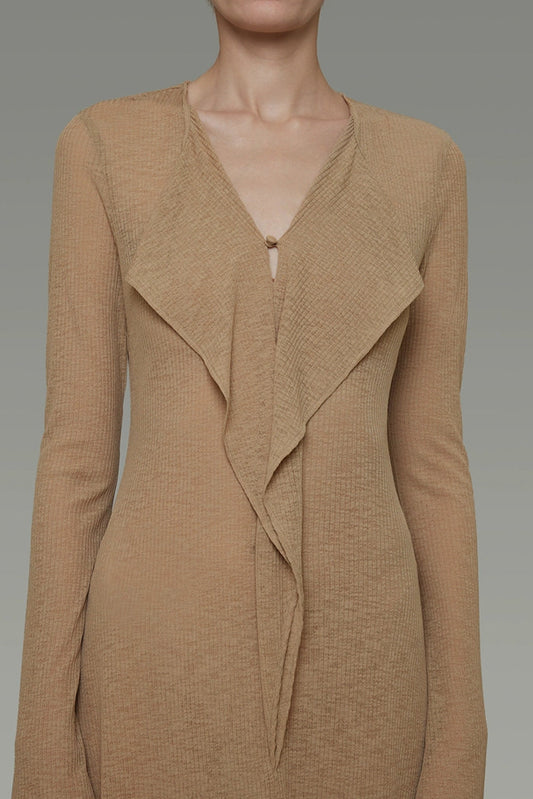 ストリーマーフリル V ネックドレス B4198