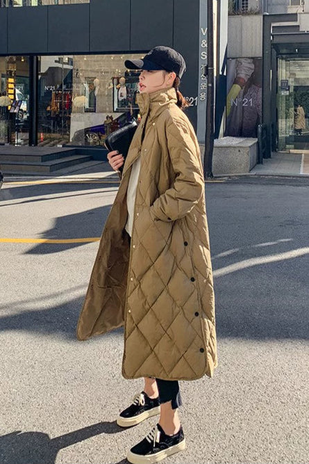 ホワイトダックダウンシンプルロングコート B3620