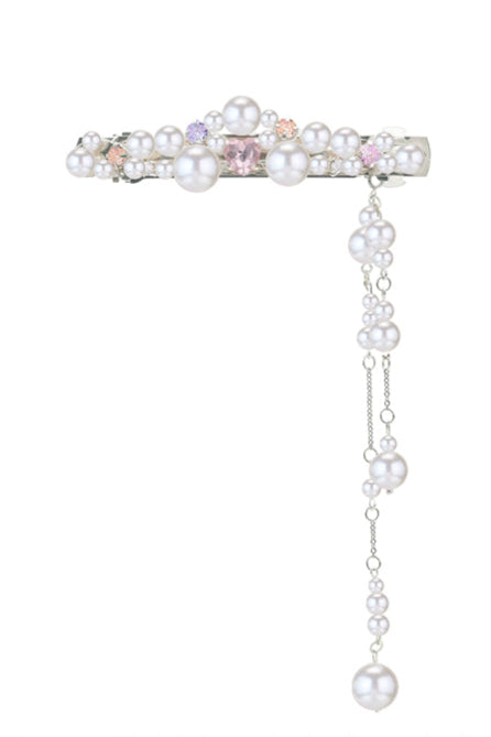 珍珠鋯石長流蘇髮夾B3765