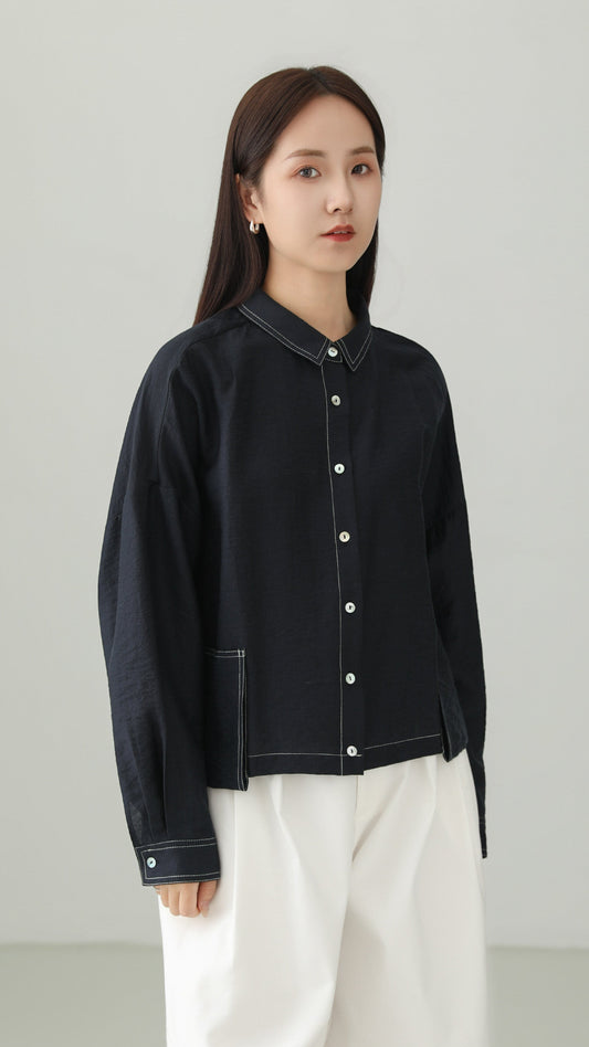 テンセルリネンミニマリストシャツ B4701