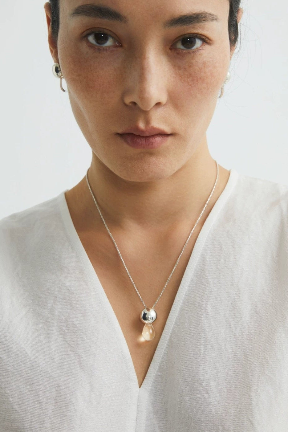 S925ウオータードロップクリスタルピアス B4247