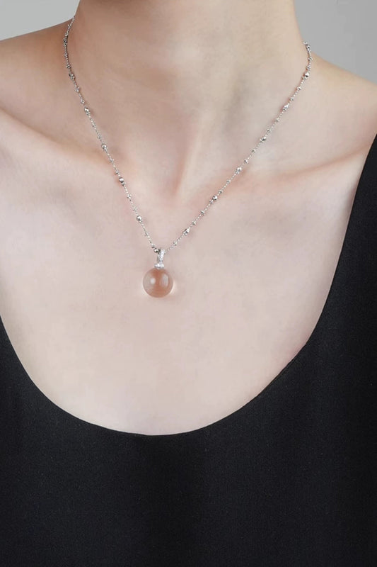 S925 White Crystal Pendant Necklace B4188