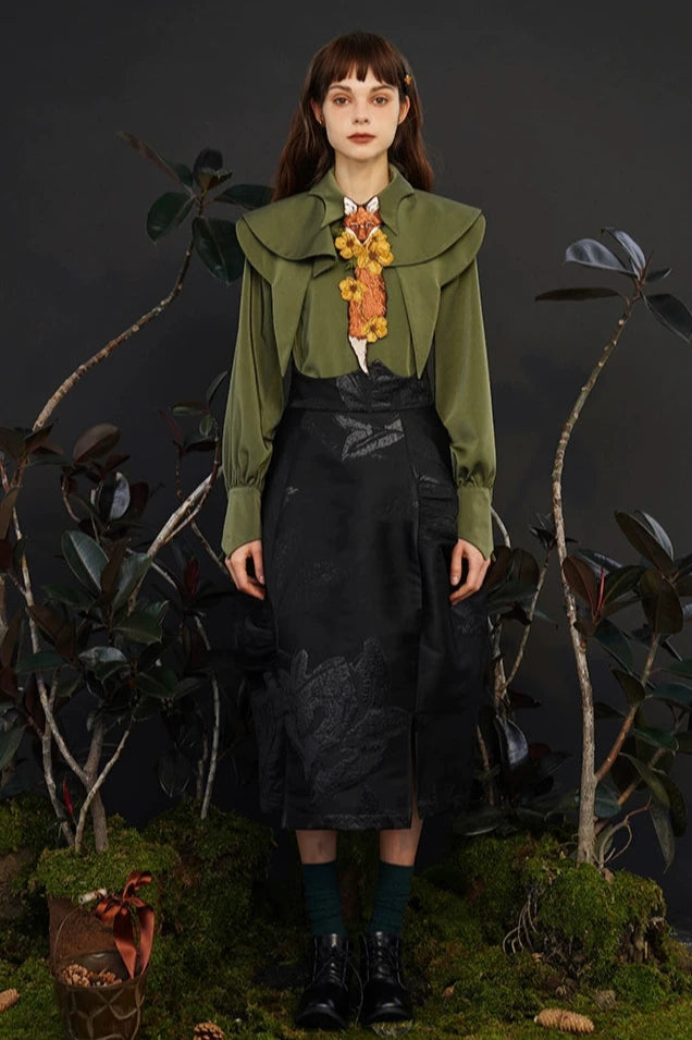 狐尾花刺繡領帶 B3373