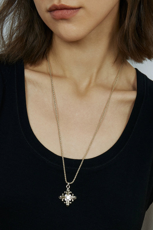 Original Heavy Iris Long Chain Necklace B3580