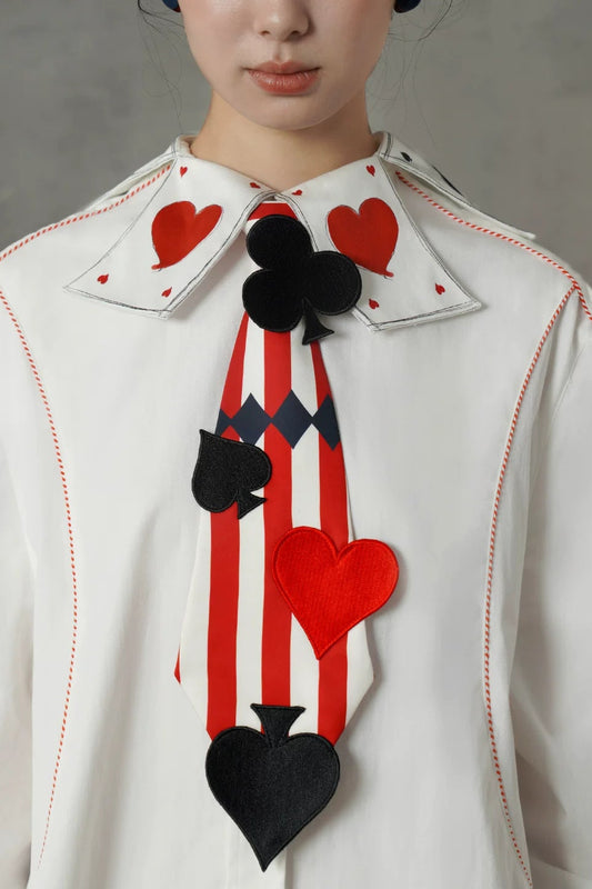 レッドストライプトランプネクタイ B4580