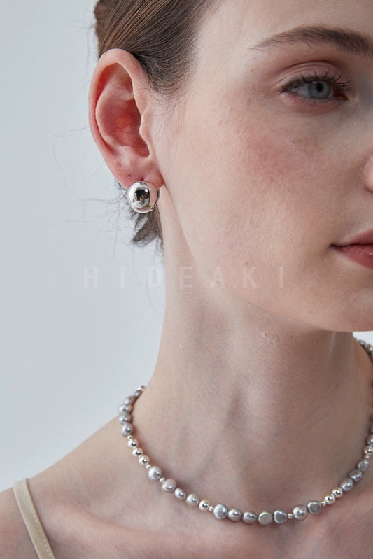 S925簡約圓球復古耳環B4038