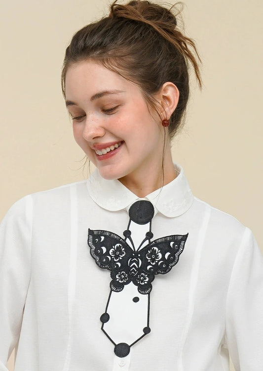 バタフライ刺繡ネクタイ B2931