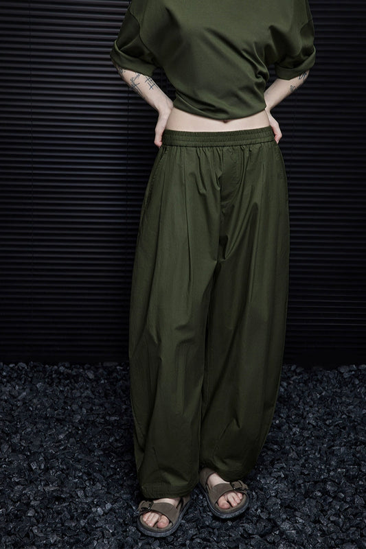 綠色 Relax 寬褲 B3730