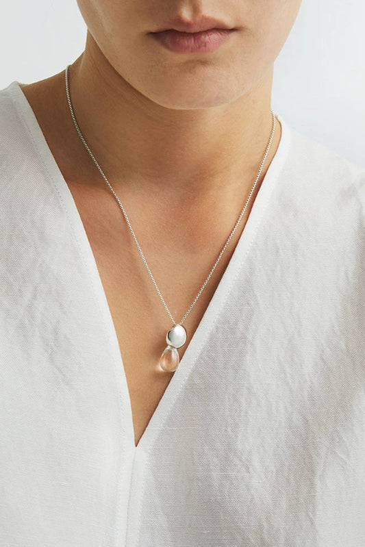 S925ウオータードロップクリスタルペンダントネックレス B4246