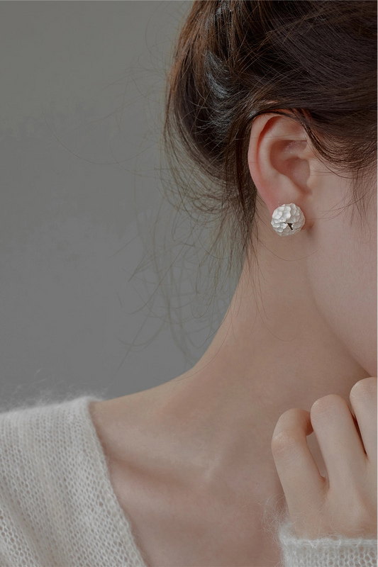 S925ハンマードスターロックピアス B4513