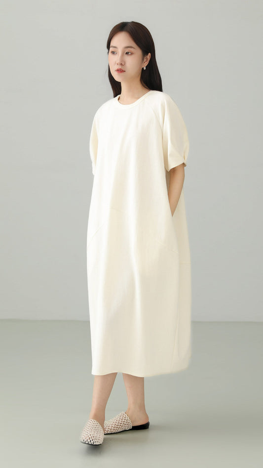 テンセルコットンコクーンワンピース B4754