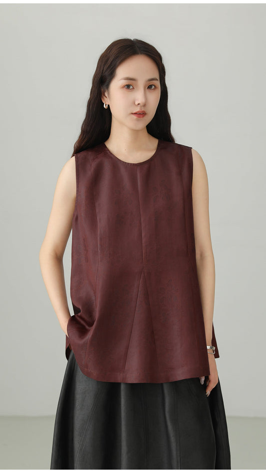 Oriental Jacquard Premium Silk Top B4787