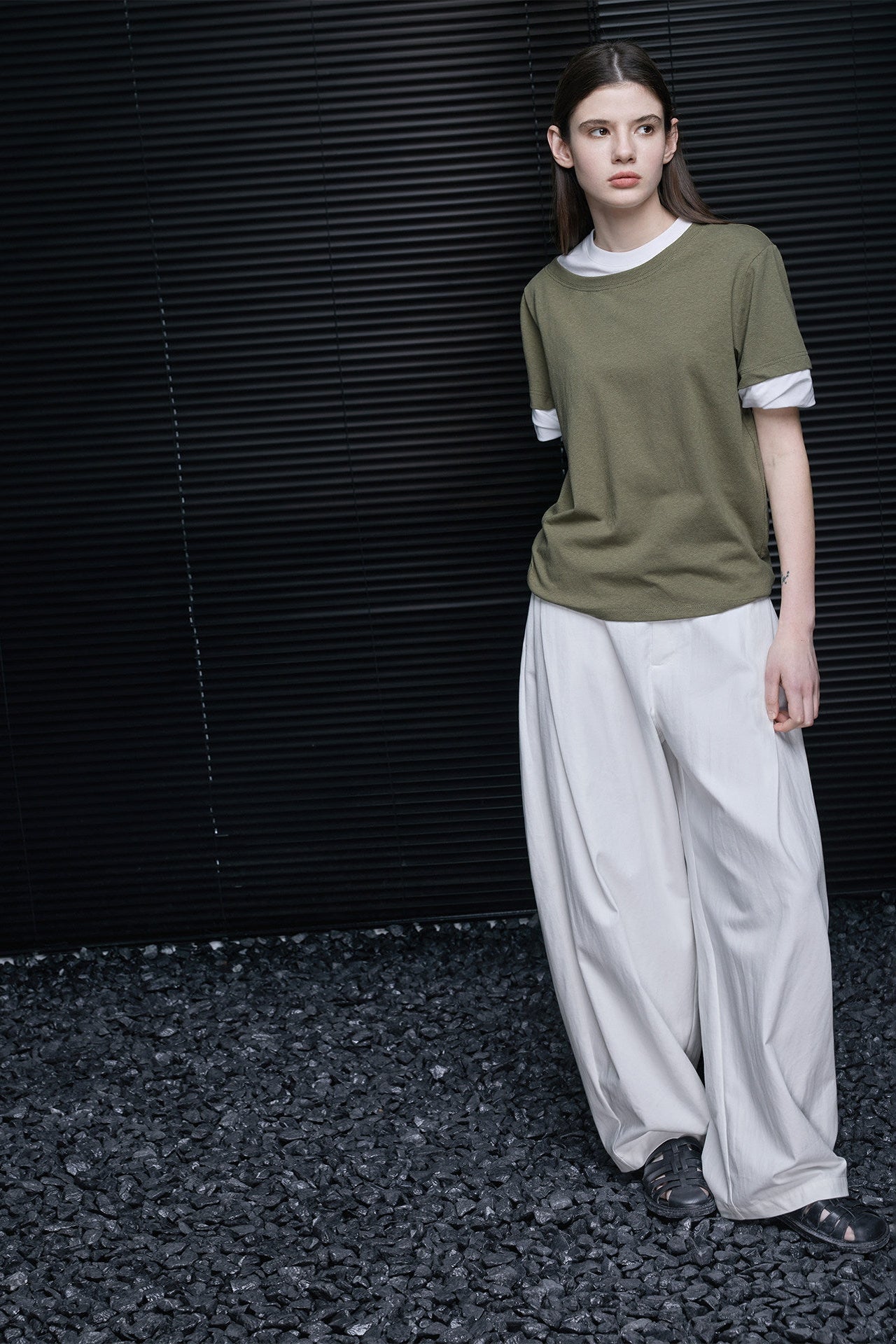 Fake Two-Piece Short-Sleeve T-Shirt B4854
