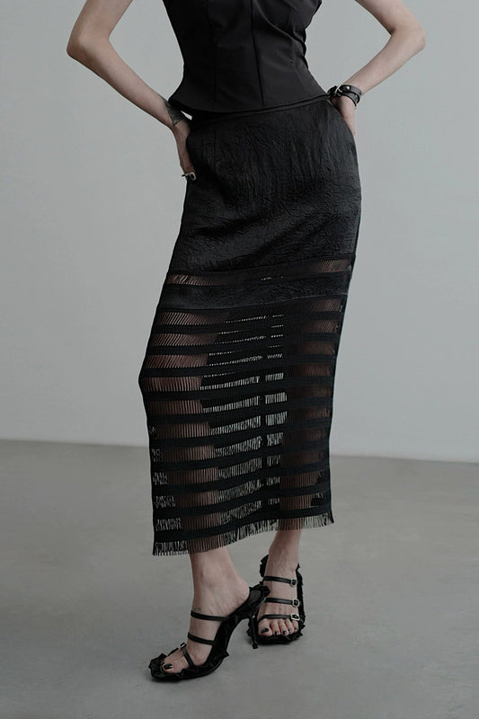 シアーパッチワークスカート B4044