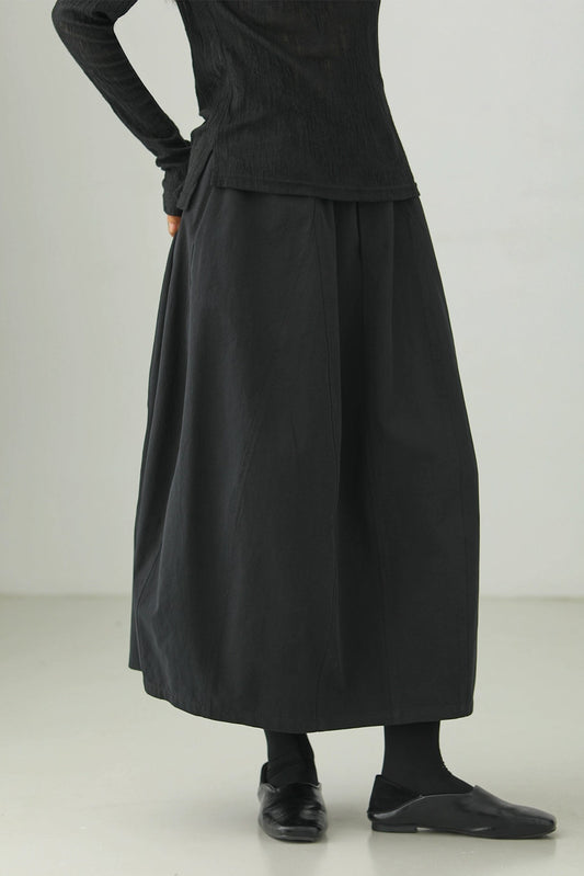 Black High-End Flower Bud Skirt B4273