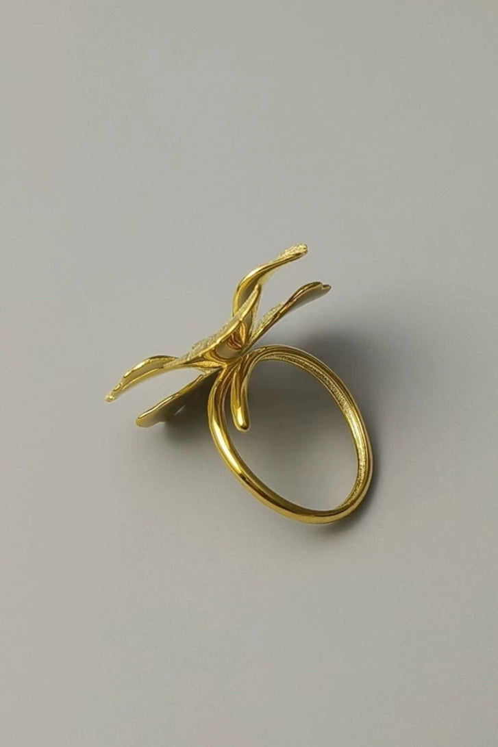 S925 Flower Peony Open Ring B4264