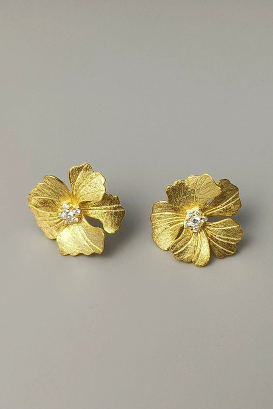 S925 Flower Peony Earrings B4263