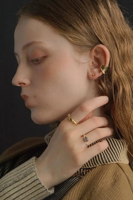 S925 Irregular Ear Cuff & Long Earrings B3447