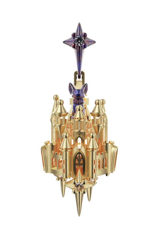 S925城堡哥德式耳環(單一)B3922