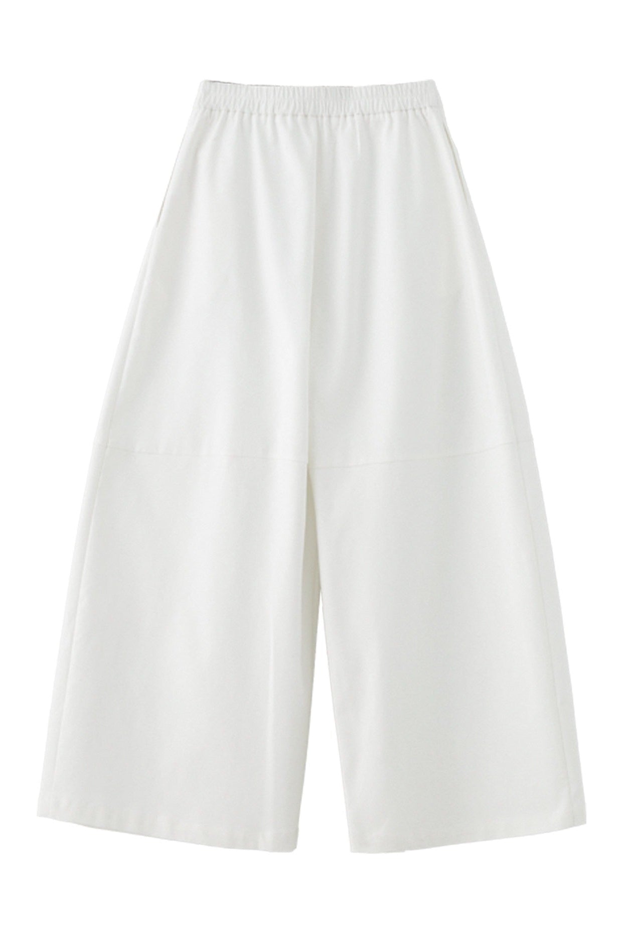 White cotton loose wide pants B4660