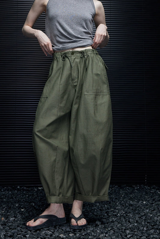 グリーンカーゴワイドルーズパンツ B4018