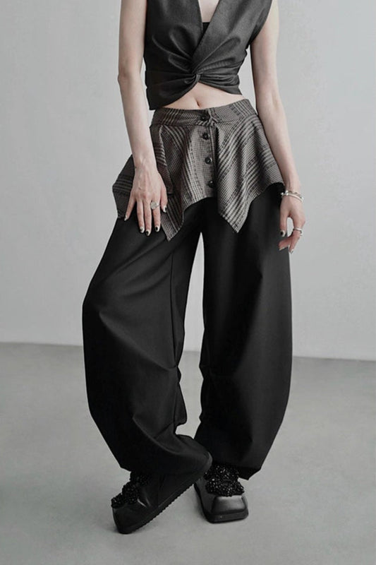 フェイクツーウエストワイドパンツ B4258